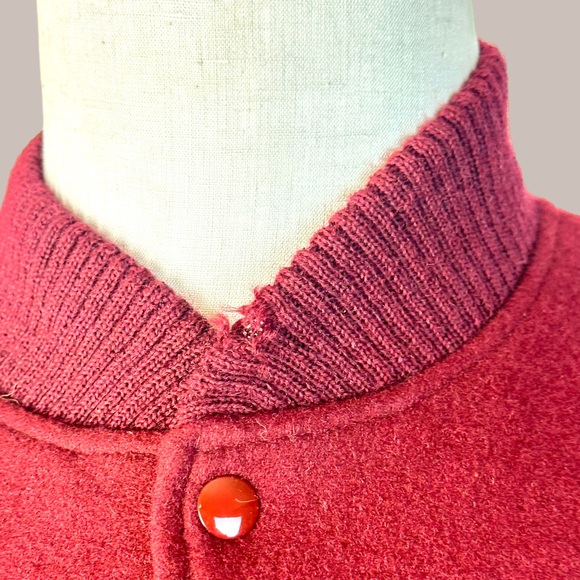 Vintage Authentic Powers Letterman Mens Varsity Jacket size L Maroon - Picture 6 of 12